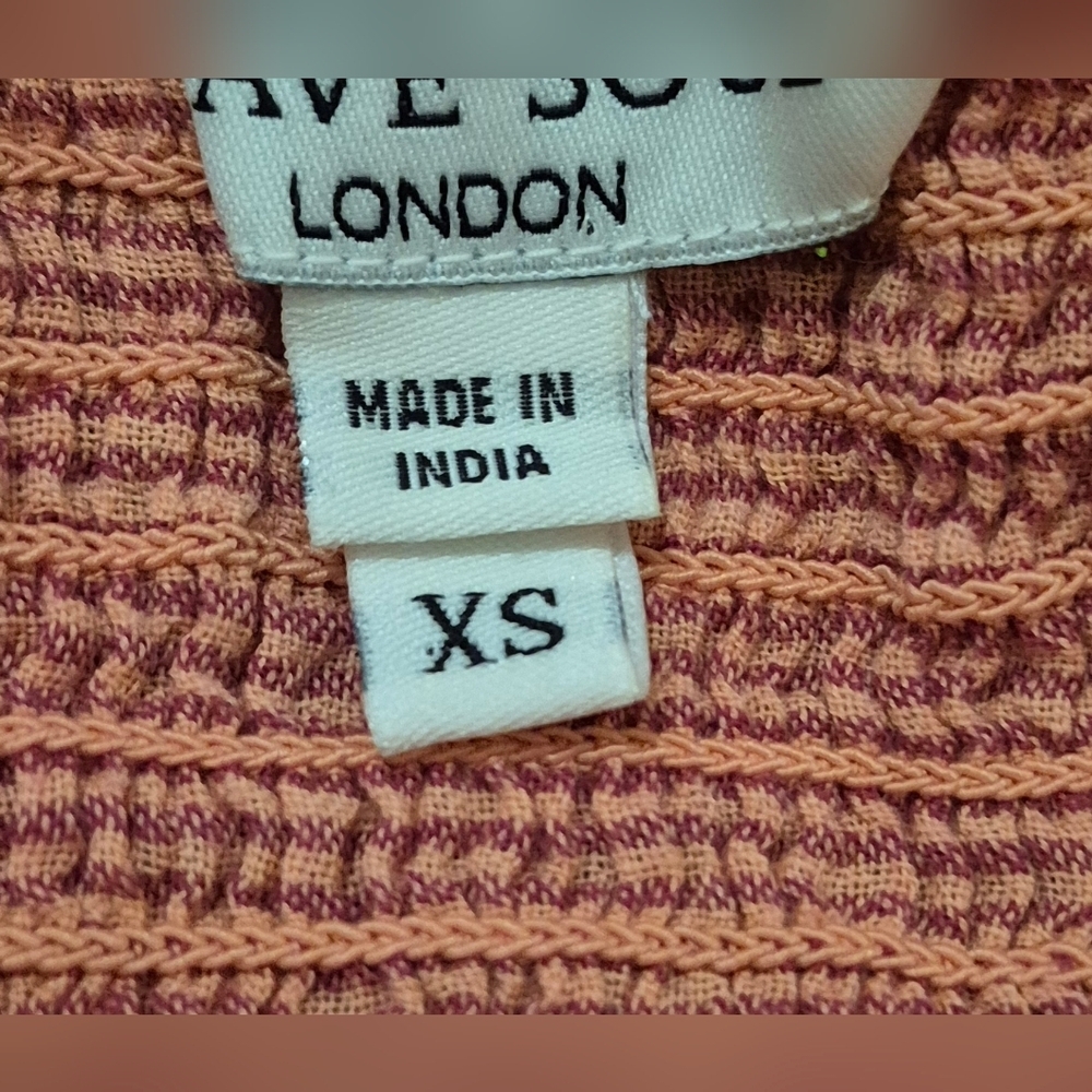 Brave Soul London Zaza Smocked Dress – Red Stripe (XS) - Picture 4 of 5